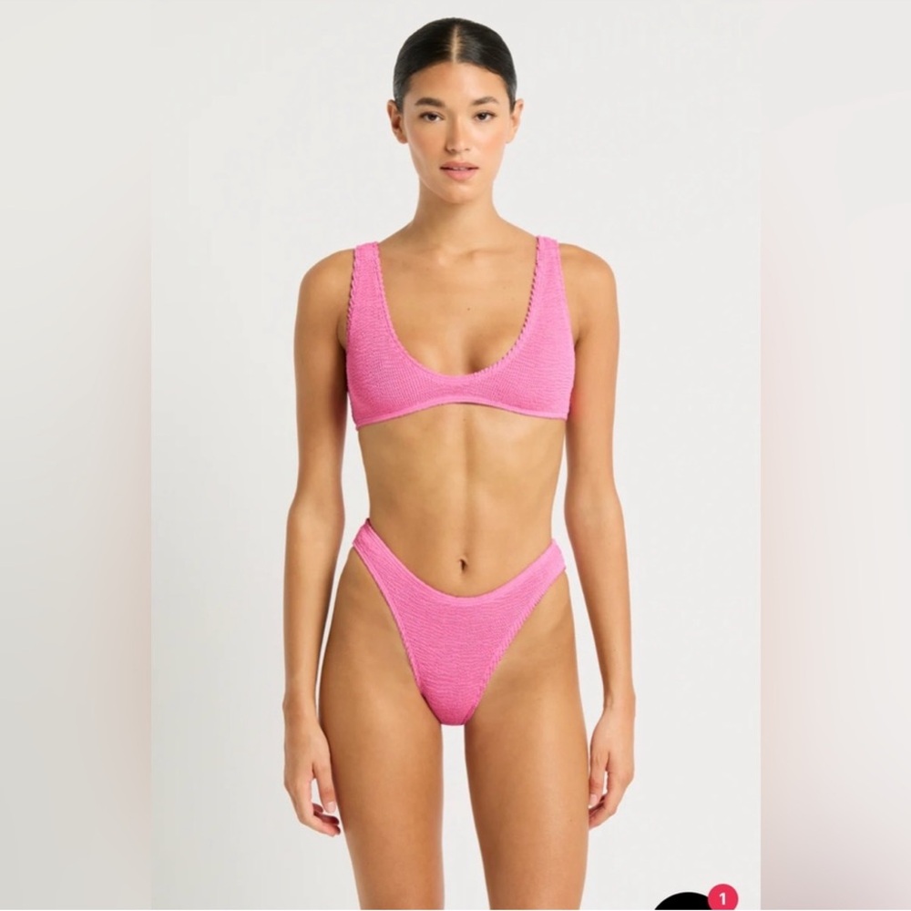 Bond-eye Swim Bikini Set Scout Bikini Top and Scene Bikini Bottom NWT Ribbed OS - Picture 12 of 13